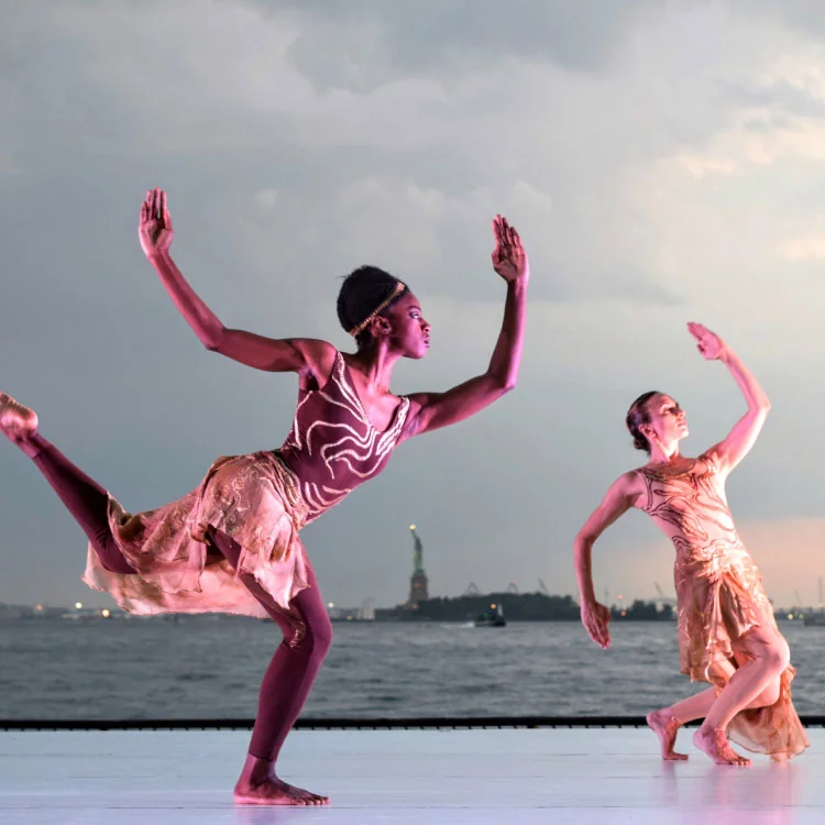 Two Women Dancing on Deck Two Women Dancing on Deck
